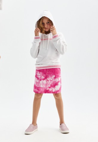 Джинсовая юбка с принтом «тай-дай» для девочки