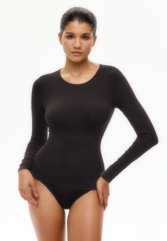 Корректирующий лонгслив-полуграция, цвет шоколадный