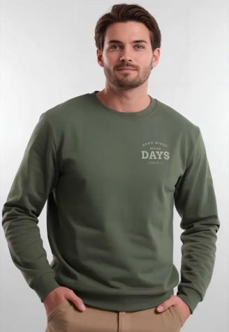 Мужской свитшот-лонгслив с принтом «Days», цвет хаки