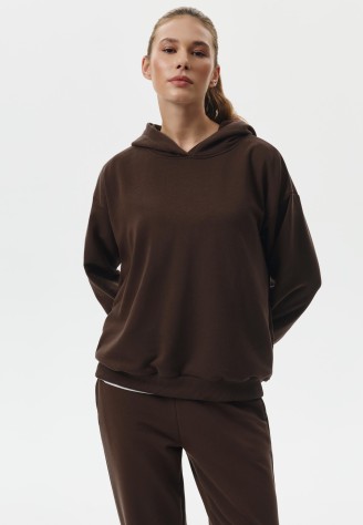 Худи из футера, цвет шоколадный