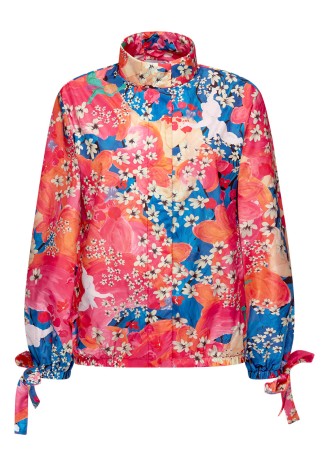 Куртка объёмная с авторским принтом, мультицвет