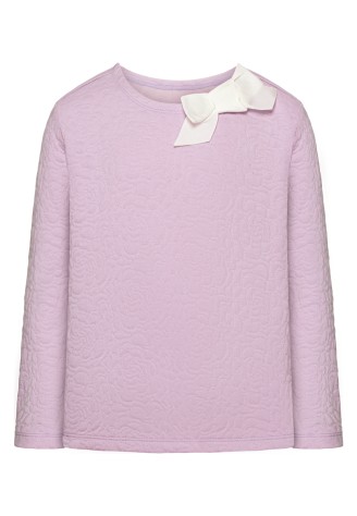 Трикотажный пуловер с длинным рукавом для девочки, цвет сиреневый