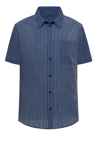 Рубашка в клетку для мужчины, цвет синий