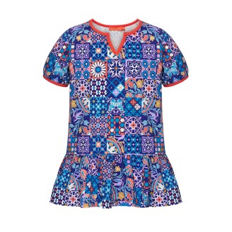 Трикотажная туника для девочки, цвет мультиколор