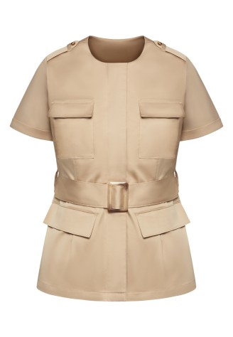 Жакет с поясом, цвет бежевый