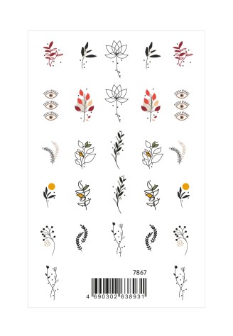 Переводные наклейки для дизайна ногтей «Наслаждаясь природой»