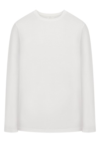 Трикотажная фуфайка с длинным рукавом для мужчины, цвет белый