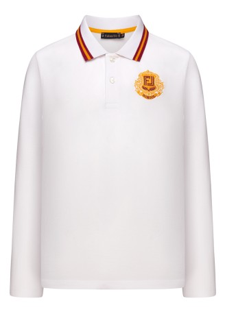 Поло пике с вышивкой для мальчика, цвет белый