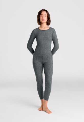 Женские легинсы, цвет черный меланж