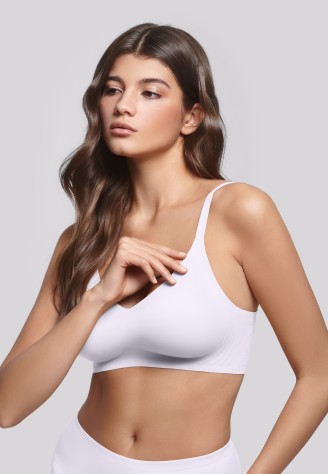 Бюстгальтер без косточек с 3D фиксацией, цвет белый