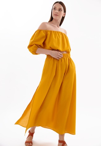 Юбка макси, цвет шафран