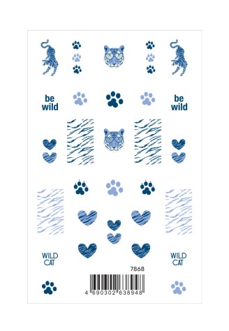 Переводные наклейки для дизайна ногтей «Дикая кошка»