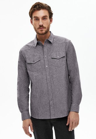 Рубашка для мужчины, цвет темно-серый