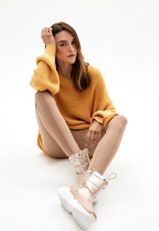 Дутики Mia, цвет золотистый