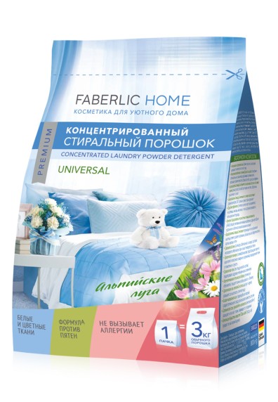 Стиральный порошок универсальный концентрированный «Альпийские луга» FABERLIC HOME