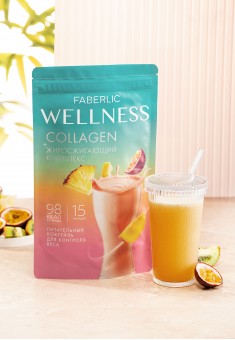 Протеиновый коктейль с коллагеном и жиросжигающим комплексом Wellness, вкус «Тропические фрукты»