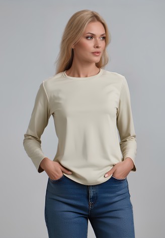 Женский лонгслив , цвет серо-бежевый