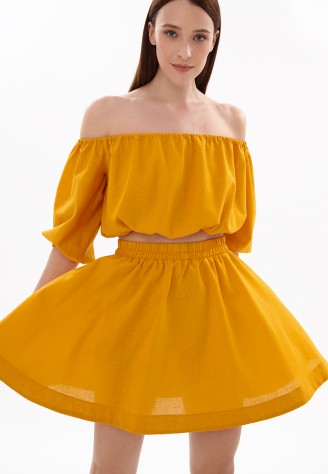 Юбка мини, цвет шафран