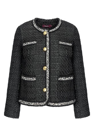 Жакет из букле с люрексом, цвет черный