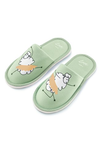 Тапочки «Милые овечки», цвет мятный