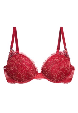 Бюстгальтер пуш-ап «Ивэт» красный
