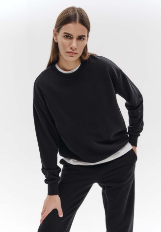 Свитшот из футера, цвет черный