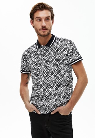 Поло с принтом для мужчины, цвет белый