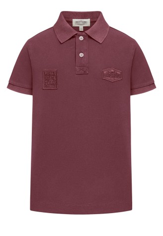 Поло пике с вышивкой для мальчика, цвет тёмно-красный
