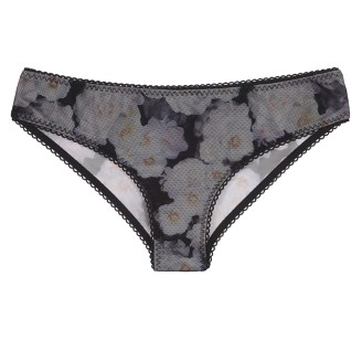 Трусы слипы «Пионы», цвет черно-белый