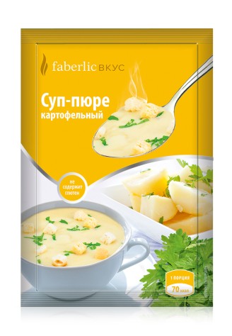 Суп-пюре картофельный моментального приготовления на курином бульоне