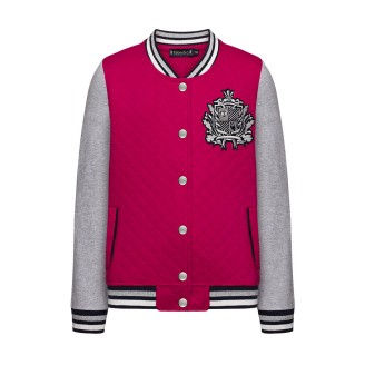 Трикотажный бомбер для девочки, цвет фуксия