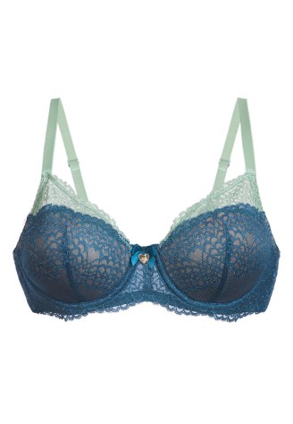 Бюстгальтер балконет «Дантель» изумрудный