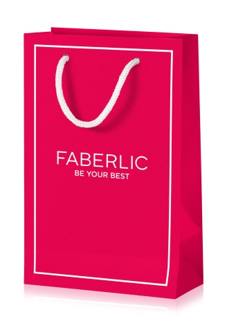 Бумажный подарочный пакет «Faberlic», размер M, 15x23,5x8,5 см