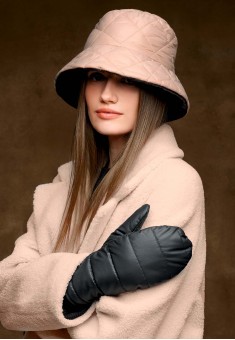Варежки из стеганого текстиля, цвет черный