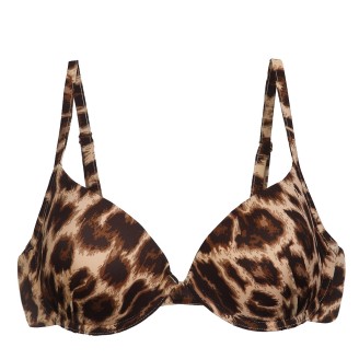 Лиф пуш-ап, цвет бежевый с принтом