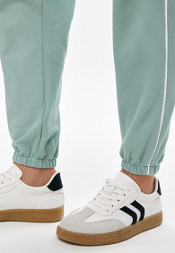 Брюки джогеры из пике, цвет фисташковый