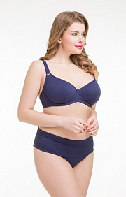 Плавки с завышенной талией темно-синие