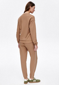 Брюки джогеры из пике, цвет бежевый
