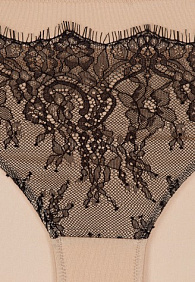 Трусы-слипы с завышенной талией Imany чёрно-бежевые