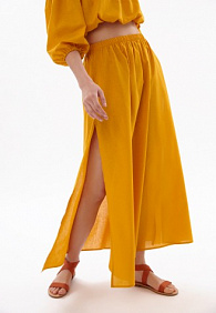 Юбка макси, цвет шафран