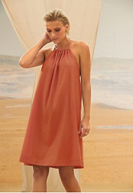 Платье на завязках, цвет терракотовый