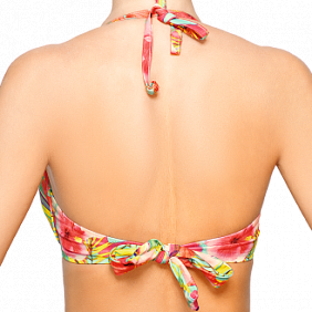 Лиф пуш-ап, цвет бирюзовый с принтом