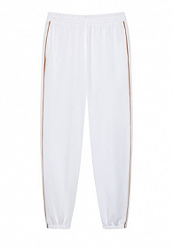 Брюки джогеры из пике, цвет молочный