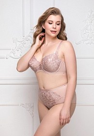 Трусы с завышенной талией «Эрмитаж» бежево-серые