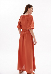 Юбка макси, цвет терракотовый