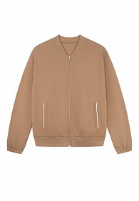 Джемпер из пике на молнии, цвет бежевый