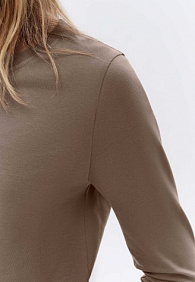 Женская футболка-лонгслив, цвет мокко