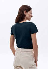 Женская футболка прилегающего силуэта, цвет синий