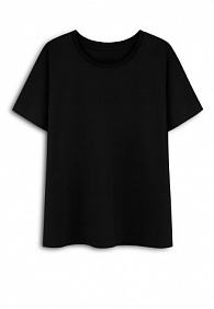 Женская футболка прямого силуэта, цвет черный