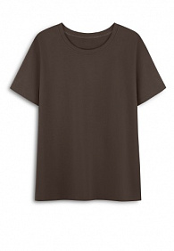Женская футболка прямого силуэта, цвет шоколадный